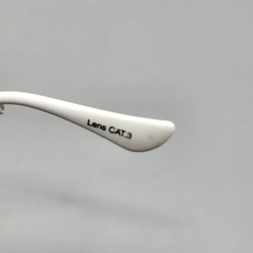 Quay Australia Sunglasses Womens Rebelle Aviator Blue Mirrored Lens White Frame
